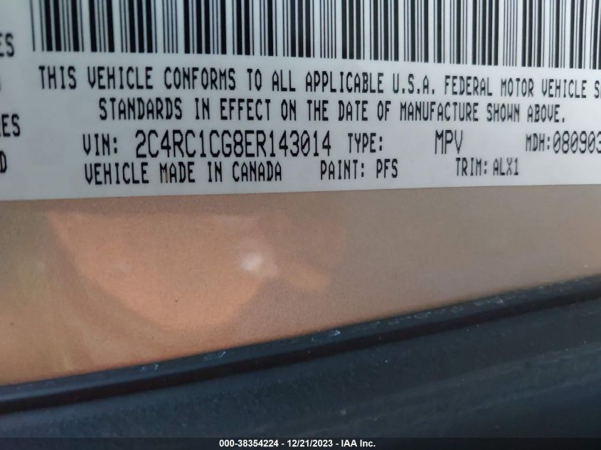 2014 CHRYSLER TOWN & COUNTRY TOURING L - 2C4RC1CG8ER143014