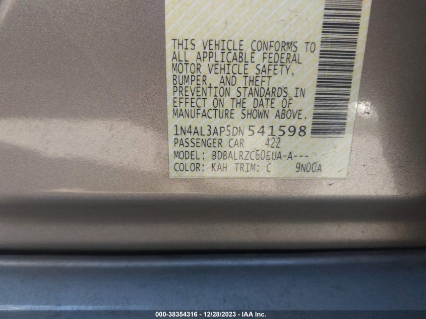 2013 NISSAN ALTIMA 2.5 S - 1N4AL3AP5DN541598