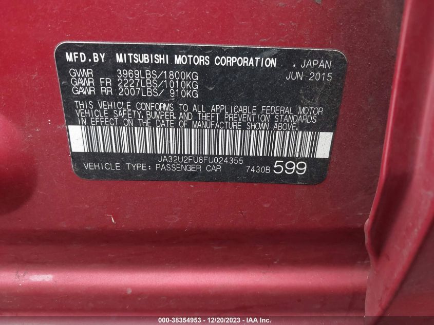 2015 MITSUBISHI LANCER ES - JA32U2FU8FU024355