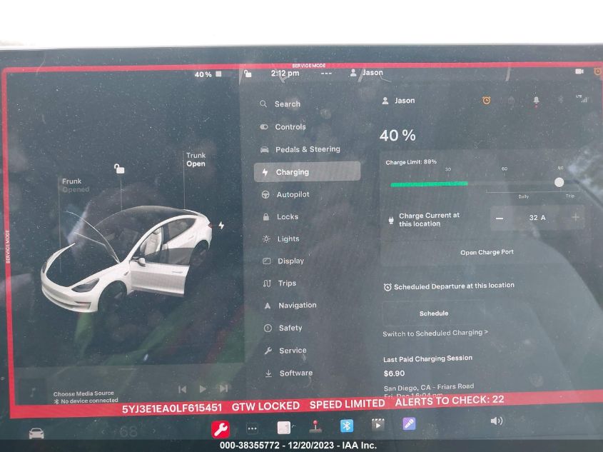 2020 TESLA MODEL 3 - 5YJ3E1EA0LF615451