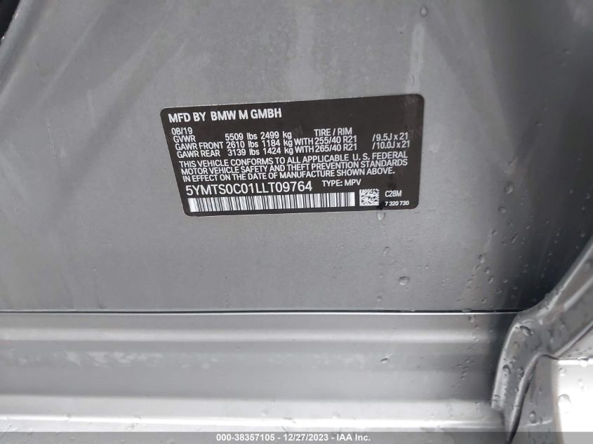 2020 BMW X3 M 5YMTS0C01LLT09764