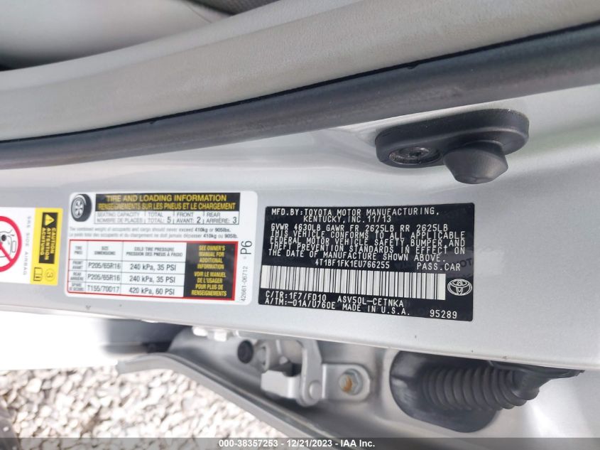 2014 TOYOTA CAMRY LE - 4T1BF1FK1EU766255