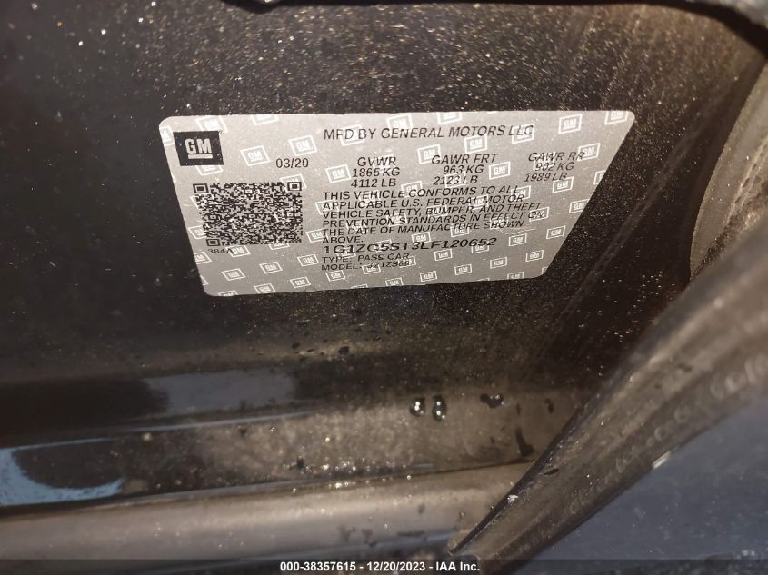 2020 CHEVROLET MALIBU RS - 1G1ZG5ST3LF120652