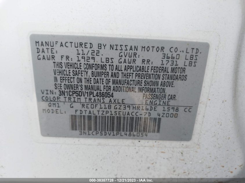 2023 NISSAN KICKS SR - 3N1CP5DV1PL486054