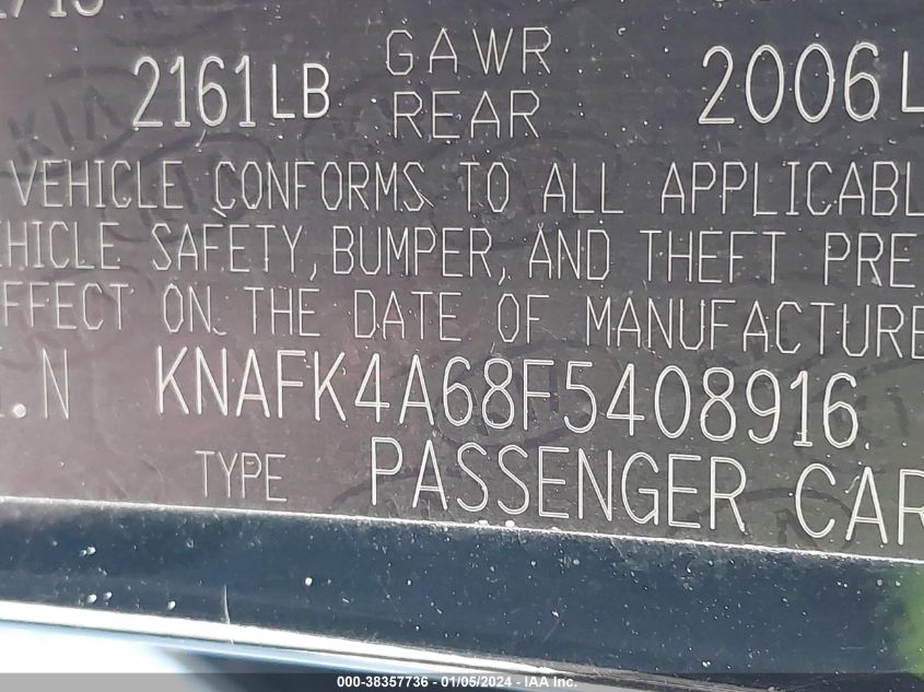 2015 KIA FORTE LX - KNAFK4A68F5408916