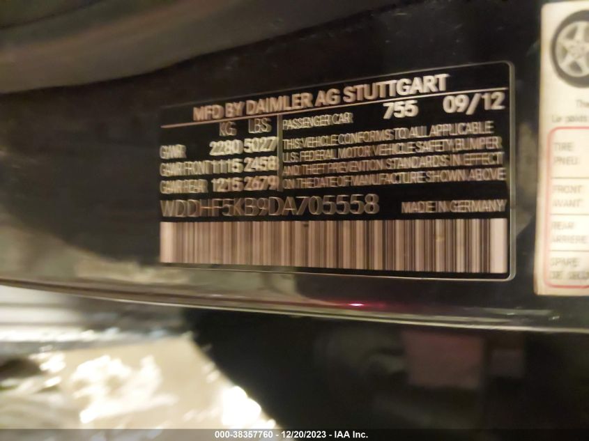 2013 MERCEDES-BENZ E 350 - WDDHF5KB9DA705558