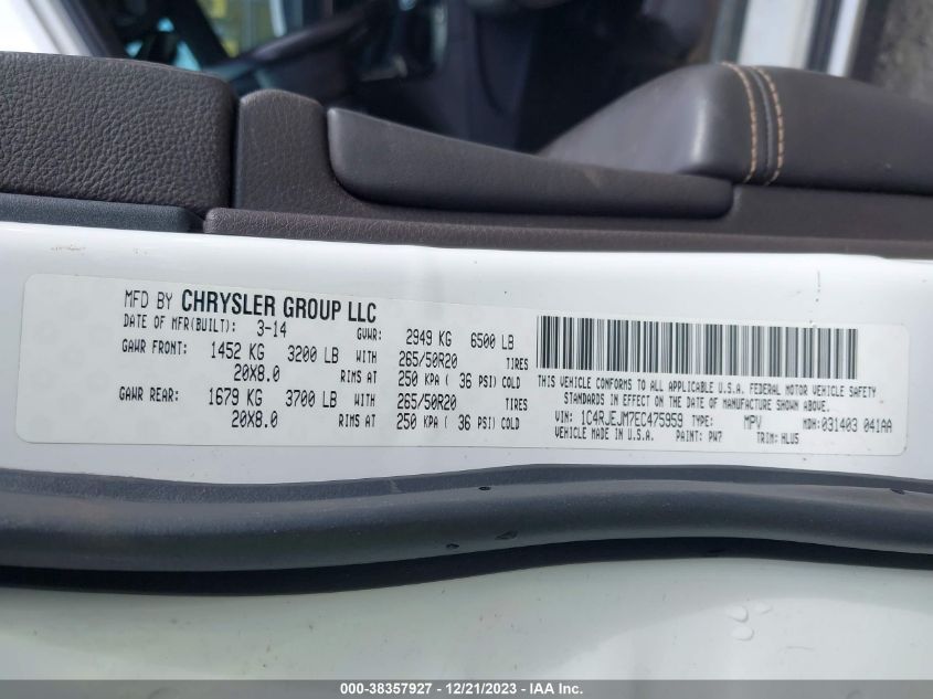 2014 JEEP GRAND CHEROKEE SUMMIT - 1C4RJEJM7EC475959