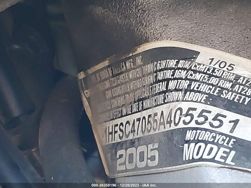 2005 HONDA GL1800 1HFSC47055A405551