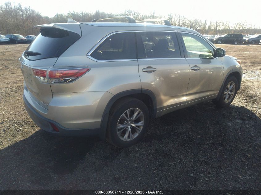 2015 TOYOTA HIGHLANDER XLE V6 - 5TDJKRFH3FS130831
