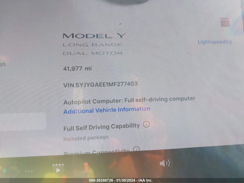 2021 TESLA MODEL Y - 5YJYGAEE1MF277403