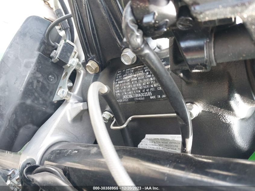 VIN JKBZXNJ18HA003585 2017 KAWASAKI ZX1400 J