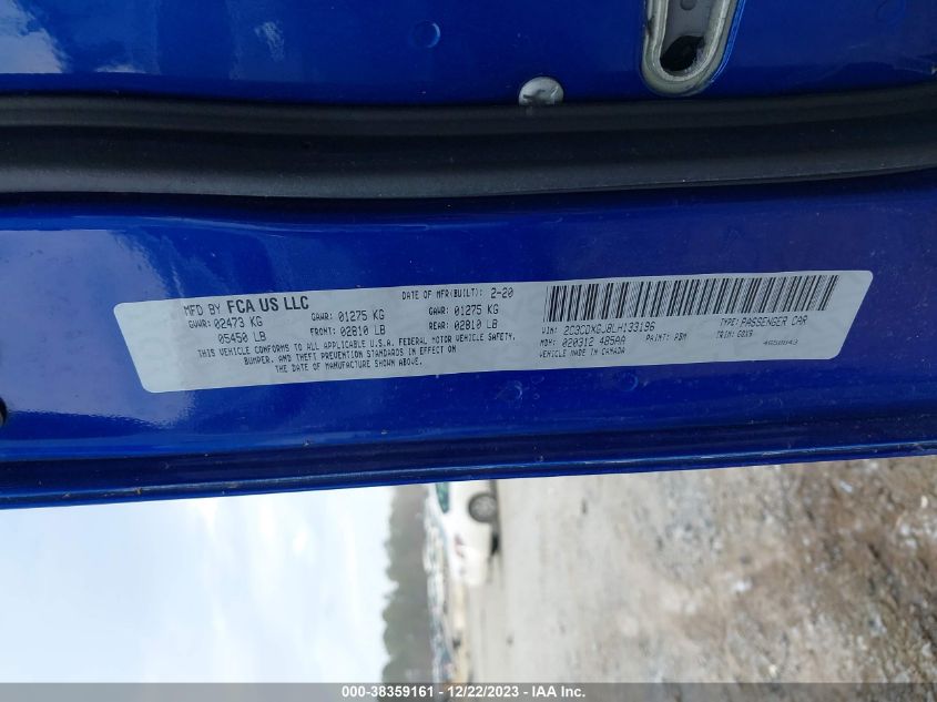 2020 DODGE CHARGER SCAT PACK - 2C3CDXGJ8LH133196