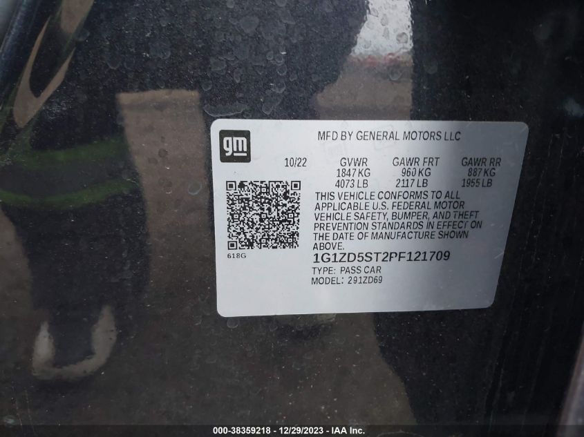 2023 CHEVROLET MALIBU FWD 1LT - 1G1ZD5ST2PF121709