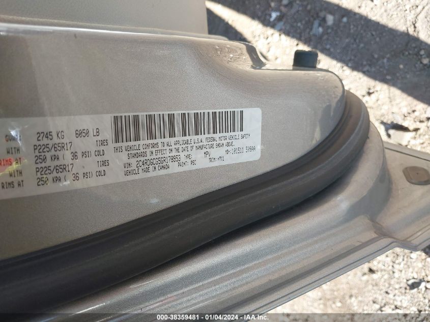 2016 DODGE GRAND CARAVAN SXT - 2C4RDGCG5GR178953