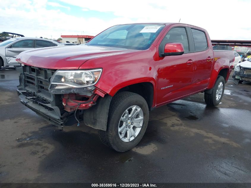 VIN 1GCGSCENXM1296417 2021 CHEVROLET COLORADO 2WD  SHORT BOX LT