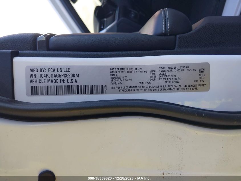 2023 JEEP GRAND CHEROKEE ALTITUDE 4X2 - 1C4RJGAG5PC520874
