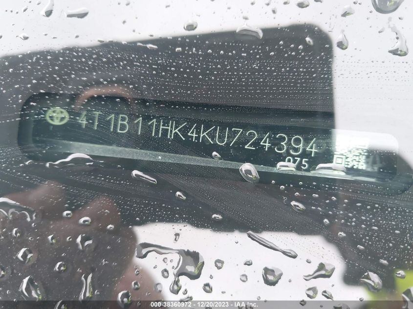 2019 TOYOTA CAMRY SE - 4T1B11HK4KU724394