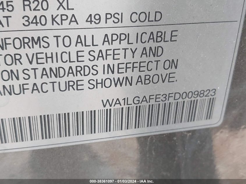 2015 AUDI Q7 3.0T PREMIUM - WA1LGAFE3FD009823