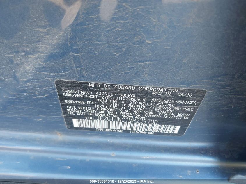 2021 SUBARU CROSSTREK LIMITED - JF2GTHNC1MH233708