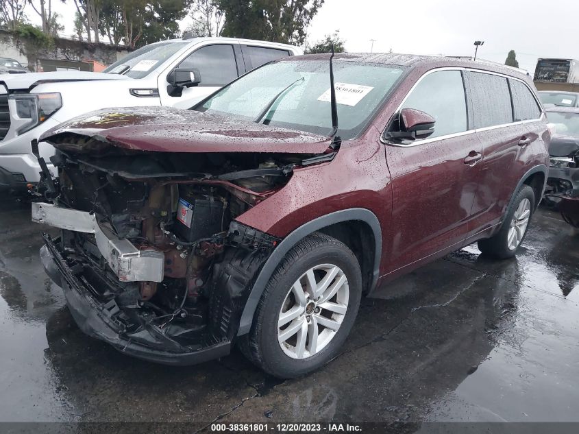 2016 TOYOTA HIGHLANDER LE - 5TDZARFH4GS017798