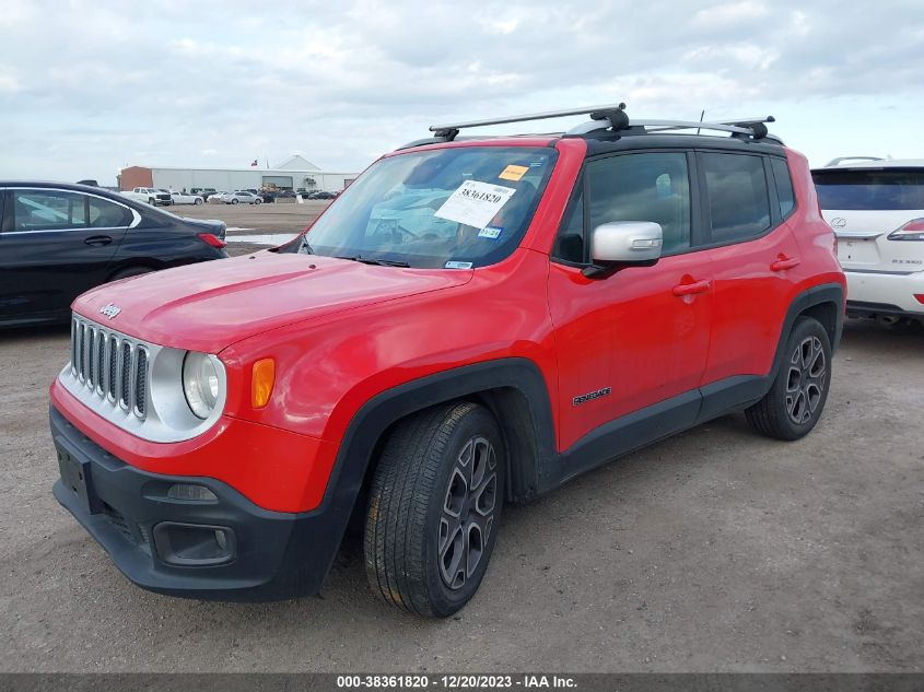 2016 JEEP RENEGADE LIMITED - ZACCJADT3GPD58198