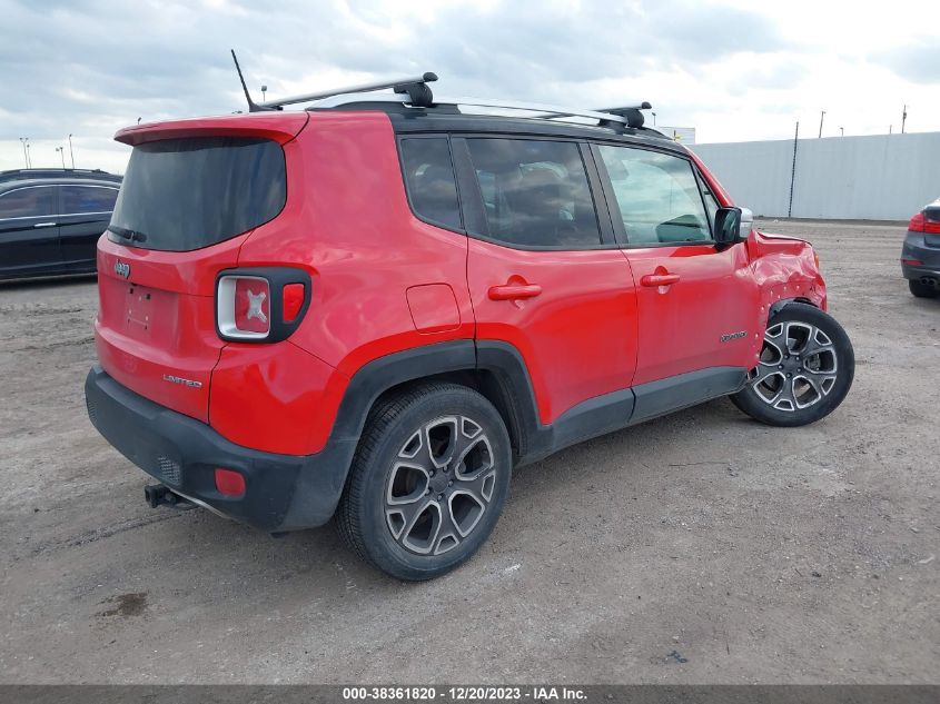 2016 JEEP RENEGADE LIMITED - ZACCJADT3GPD58198