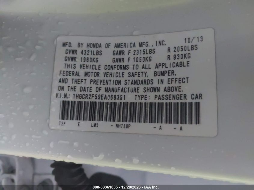 2014 HONDA ACCORD SPORT - 1HGCR2F59EA068351