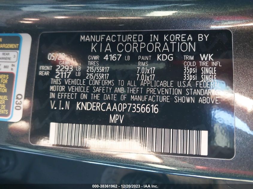 2023 KIA SELTOS EX - KNDERCAA0P7356616