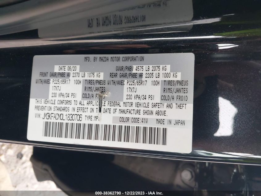 2020 MAZDA CX-5 TOURING - JM3KFACM0L1830706