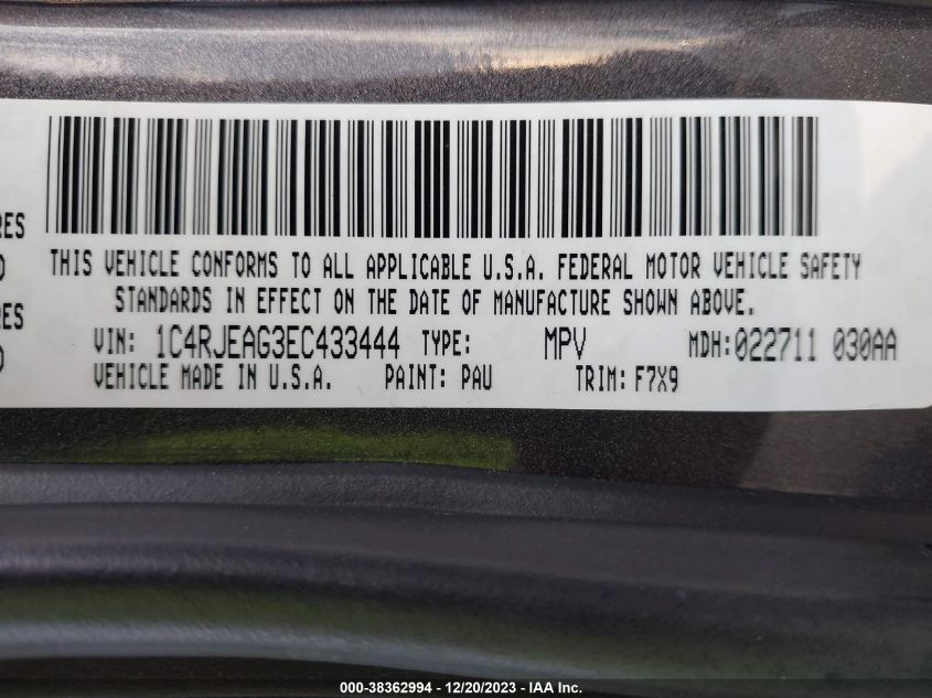 2014 JEEP GRAND CHEROKEE LAREDO - 1C4RJEAG3EC433444