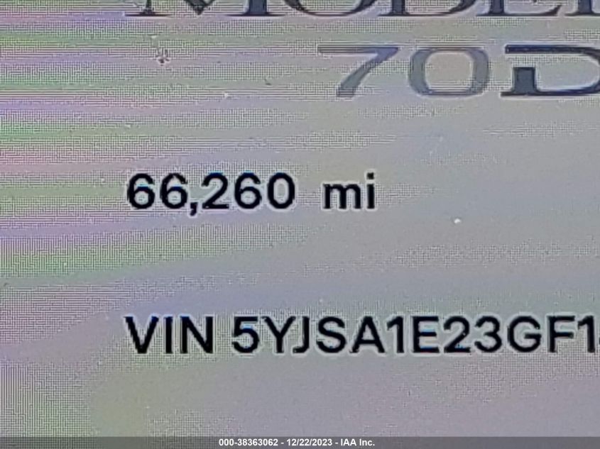2016 TESLA MODEL S - 5YJSA1E23GF146975