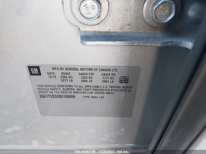 2013 CADILLAC XTS PREMIUM - 2G61T5S30D9156666