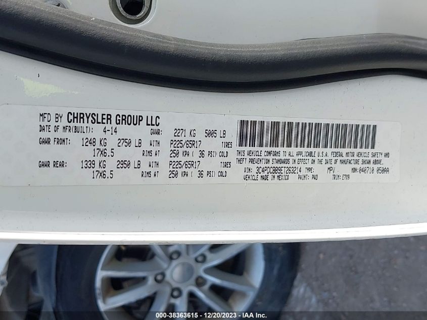 2014 DODGE JOURNEY SXT - 3C4PDCBB9ET263214