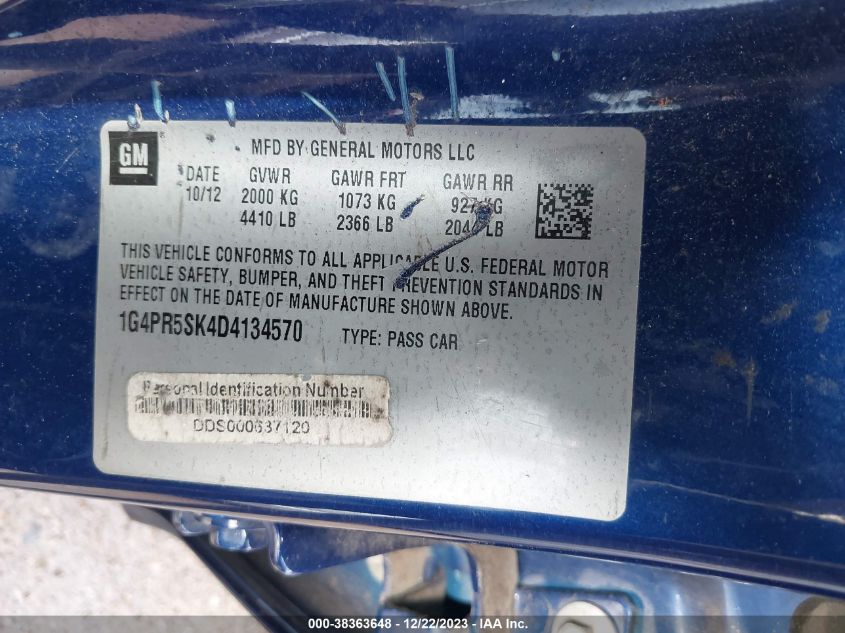 2013 BUICK VERANO CONVENIENCE - 1G4PR5SK4D4134570