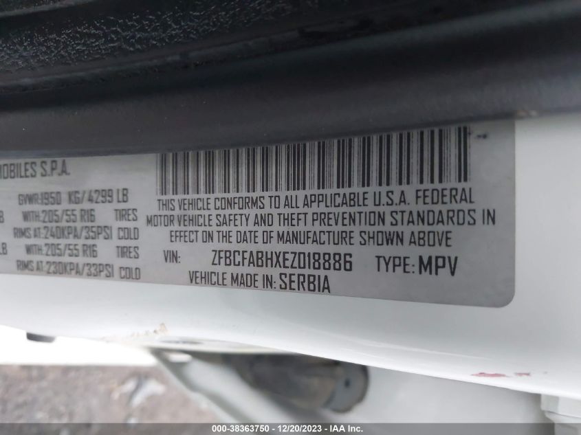 2014 FIAT 500L EASY - ZFBCFABHXEZ018886