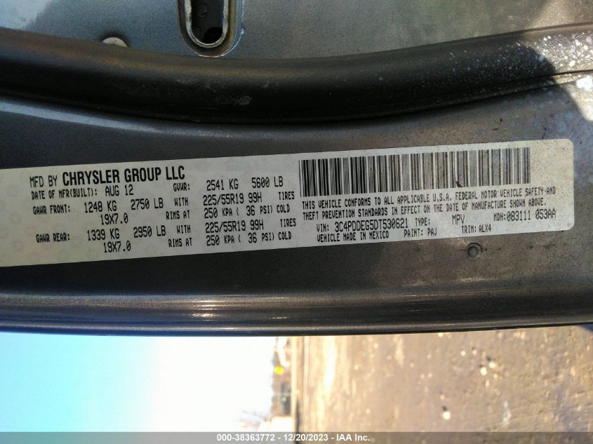 2013 DODGE JOURNEY R/T - 3C4PDDEG5DT530621