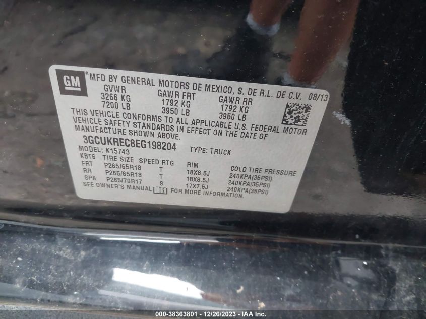 2014 CHEVROLET SILVERADO 1500 1LT - 3GCUKREC8EG198204