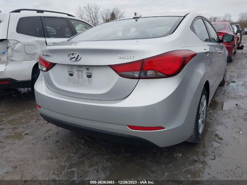 5NPDH4AE9GH705100 | 2016 HYUNDAI ELANTRA