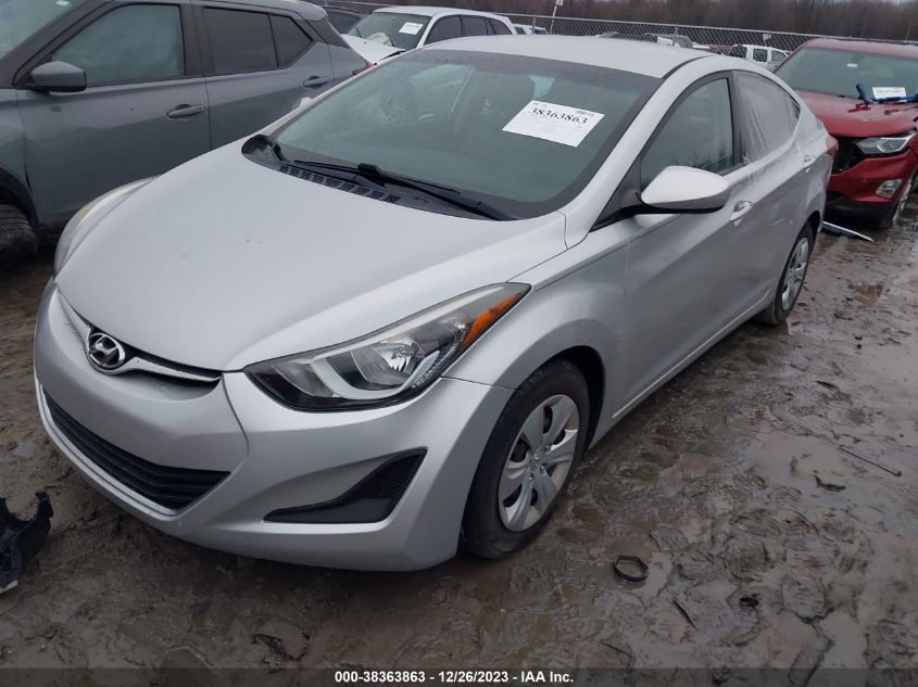 5NPDH4AE9GH705100 | 2016 HYUNDAI ELANTRA