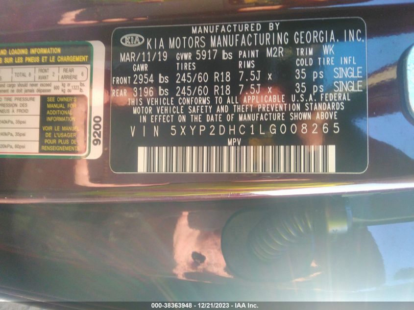 2020 KIA TELLURIDE LX - 5XYP2DHC1LG008265