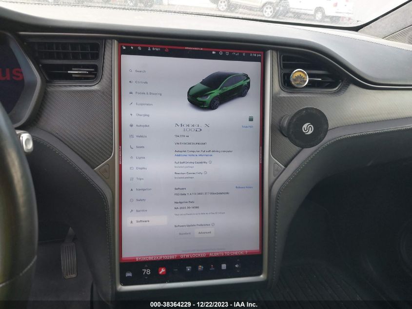 2018 TESLA MODEL X 100D/75D/P100D - 5YJXCBE2XJF102887