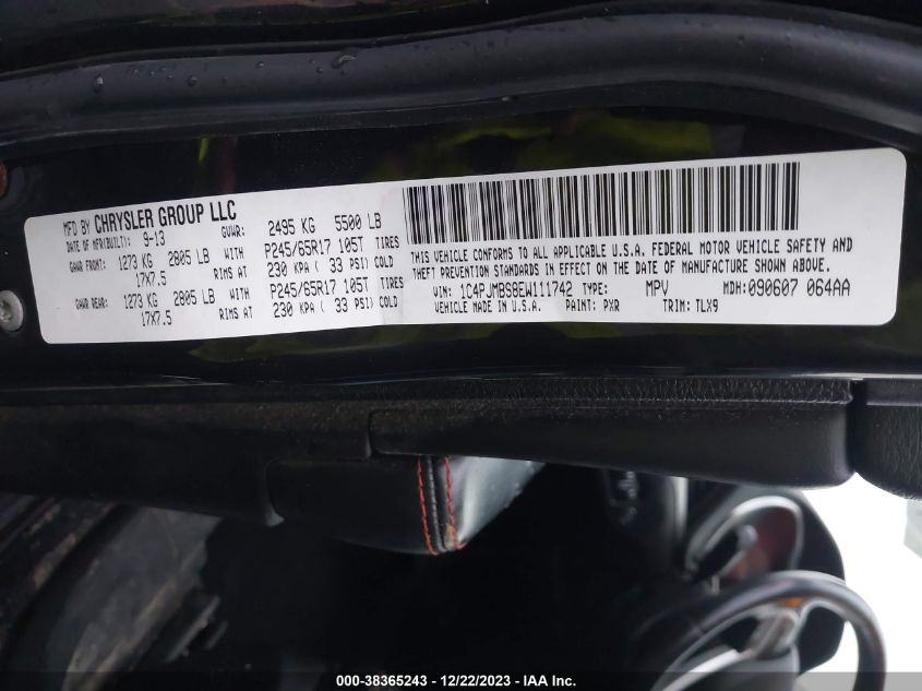 2014 JEEP CHEROKEE TRAILHAWK - 1C4PJMBS8EW111742