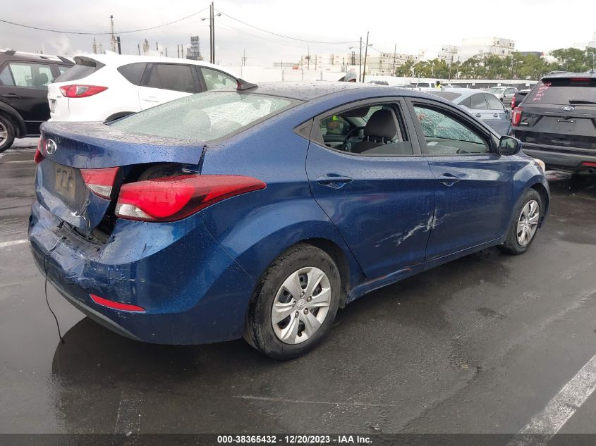 2016 HYUNDAI ELANTRA SE - 5NPDH4AE7GH739374