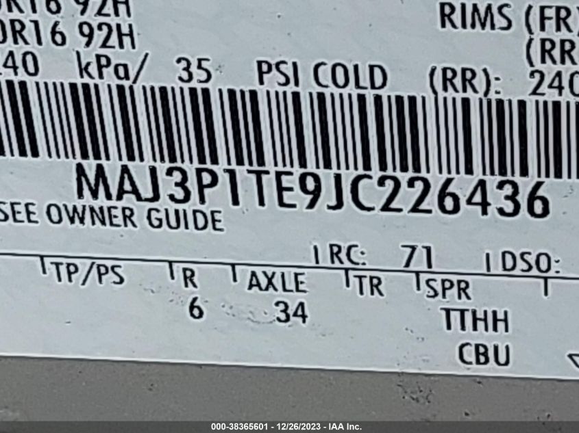 2018 FORD ECOSPORT SE - MAJ3P1TE9JC226436