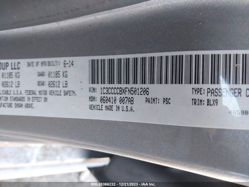 2015 CHRYSLER 200 C - 1C3CCCCBXFN501206