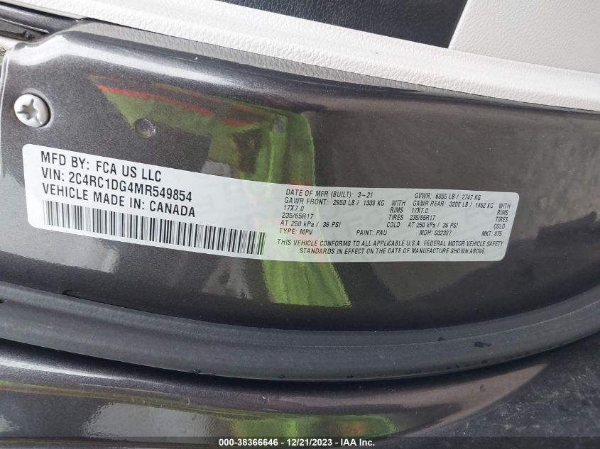 2021 CHRYSLER VOYAGER LXI - 2C4RC1DG4MR549854