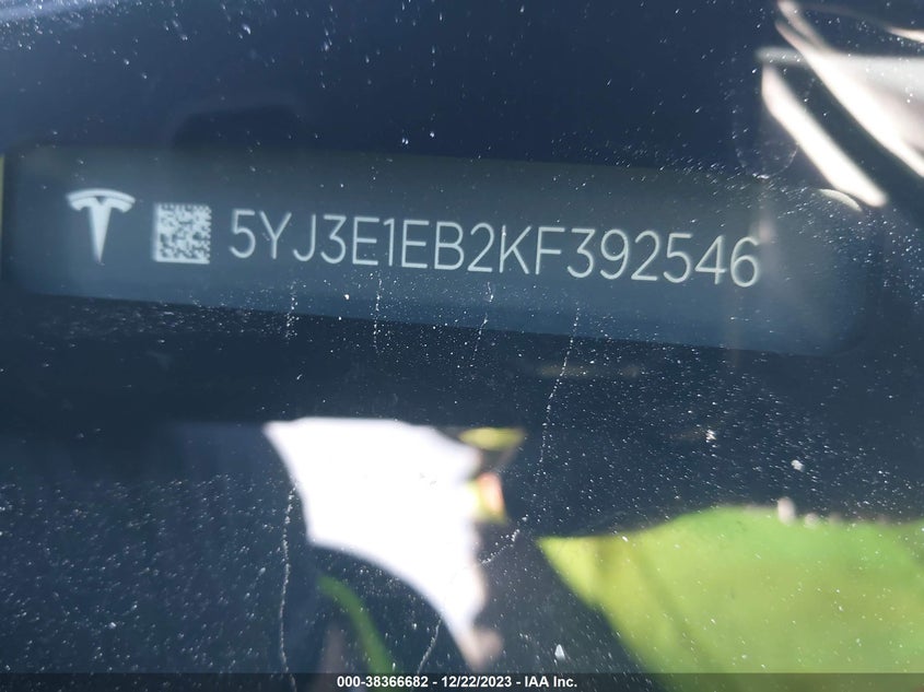 VIN 5YJ3E1EB2KF392546 2019 TESLA MODEL 3 LONG RANGE/PERFORMANCE