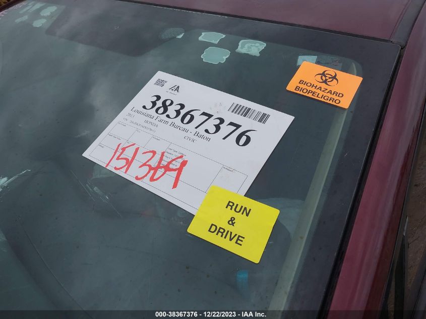 2013 HONDA CIVIC LX - 2HGFB2F54DH578611