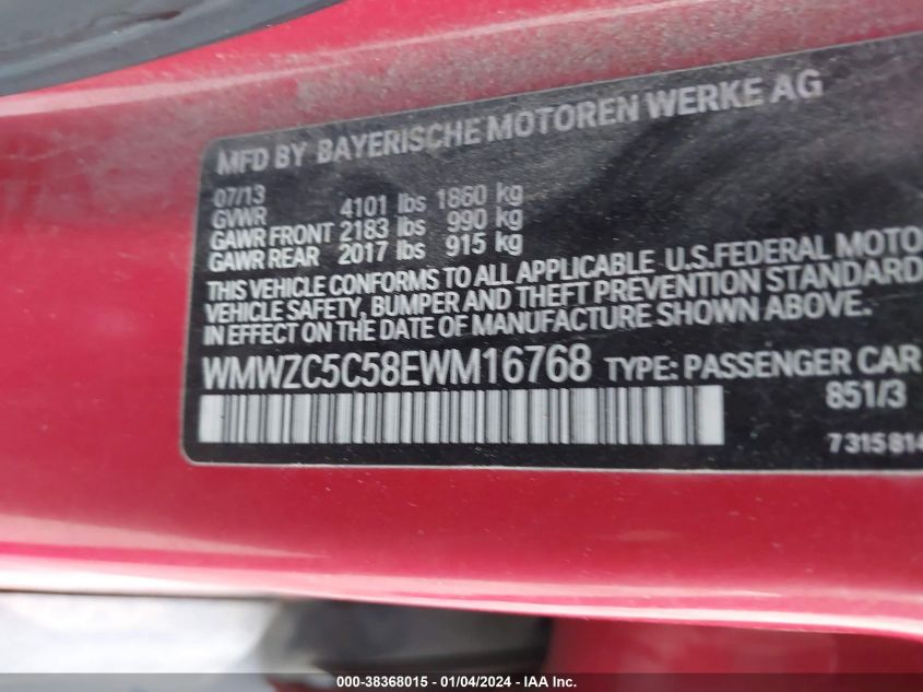 2014 MINI COUNTRYMAN COOPER S WMWZC5C58EWM16768