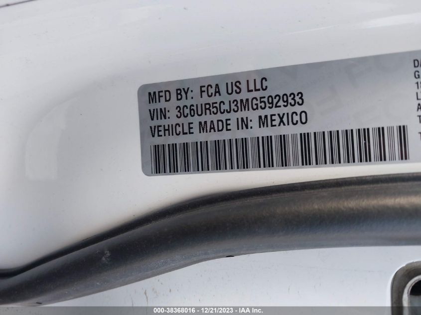 2021 RAM 2500 TRADESMAN - 3C6UR5CJ3MG592933